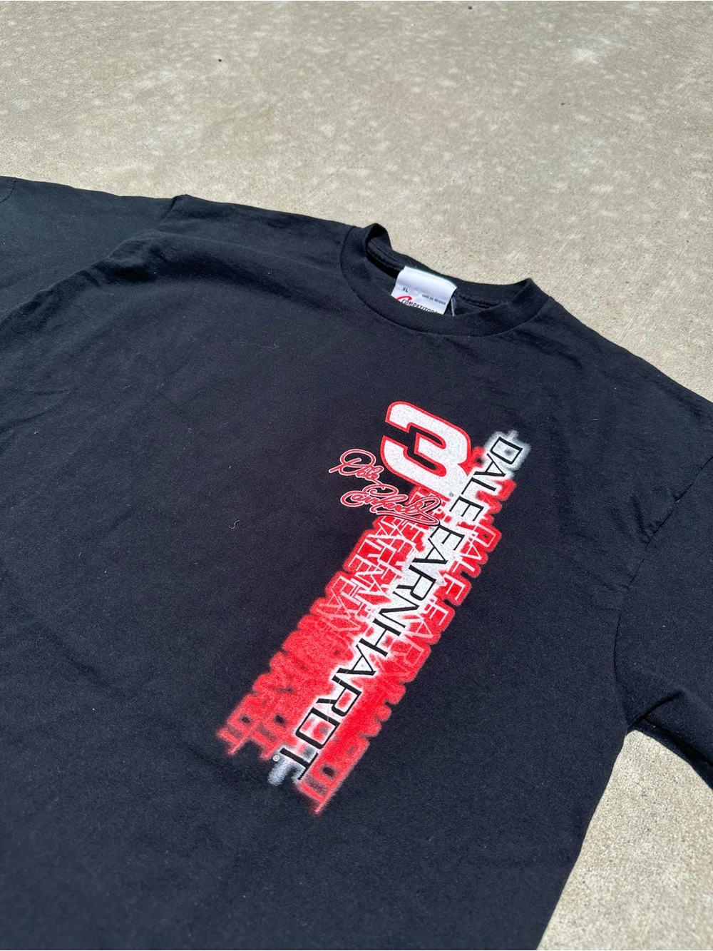 Nascar Black T‑Shirt with Red and White #3 Graphic